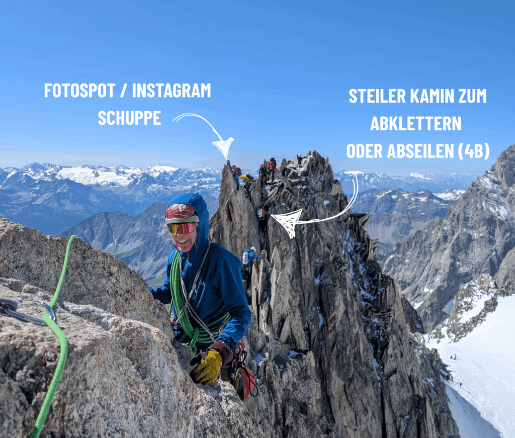 Übersichtsbild, wo sich der Fotospot & der Steile Kamin befindet. Foto wurde hinter diesen Stellen aufgenommen.