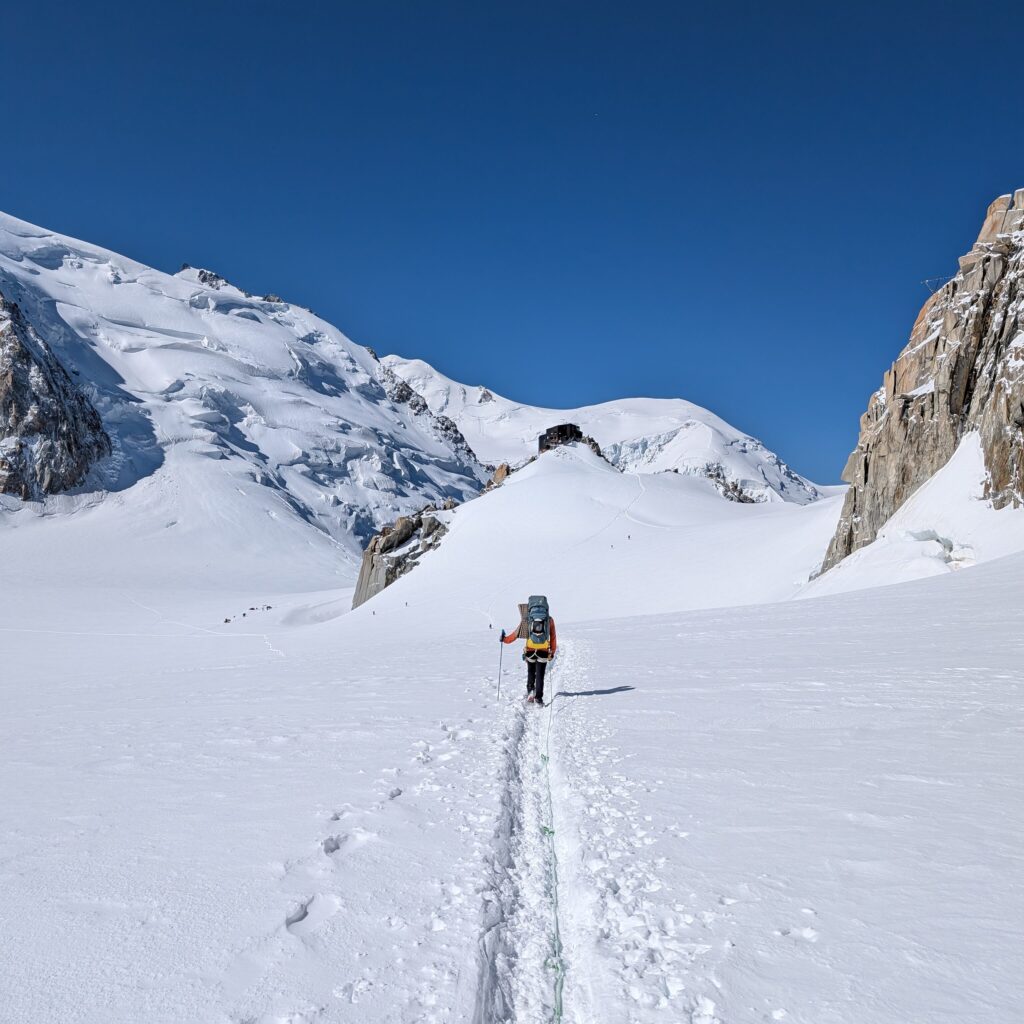 Pyramid du Tacul East Ridge - Zustieg über den Gletscher